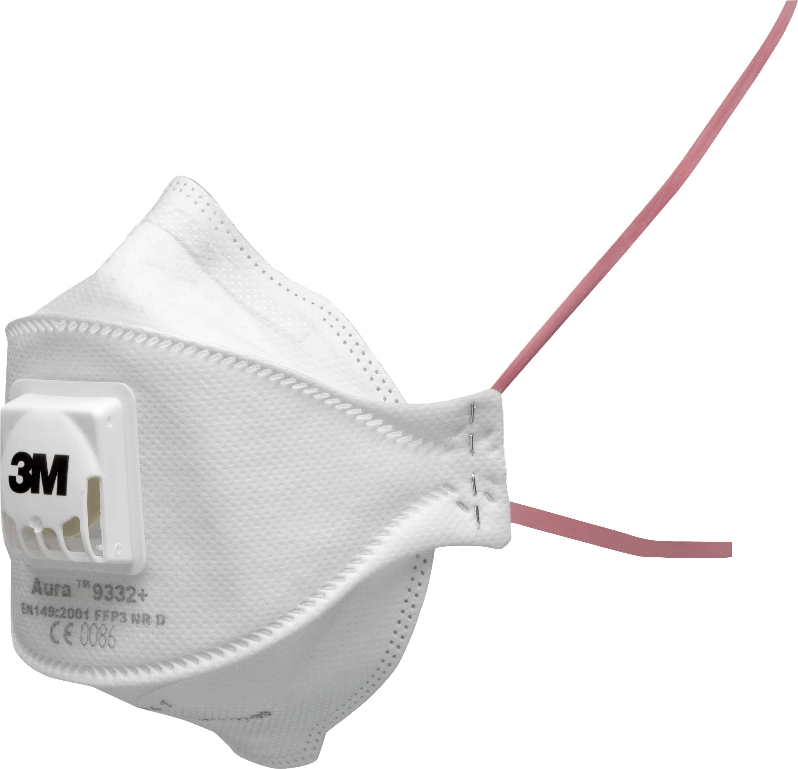 3M Aura 9332+BV, FFP3NR D 9332+BV Feinstaubmaske mit Ventil FFP3 D 1 St. EN 149:2001, EN 149:2009 DIN 149:2001, DIN 149:-0