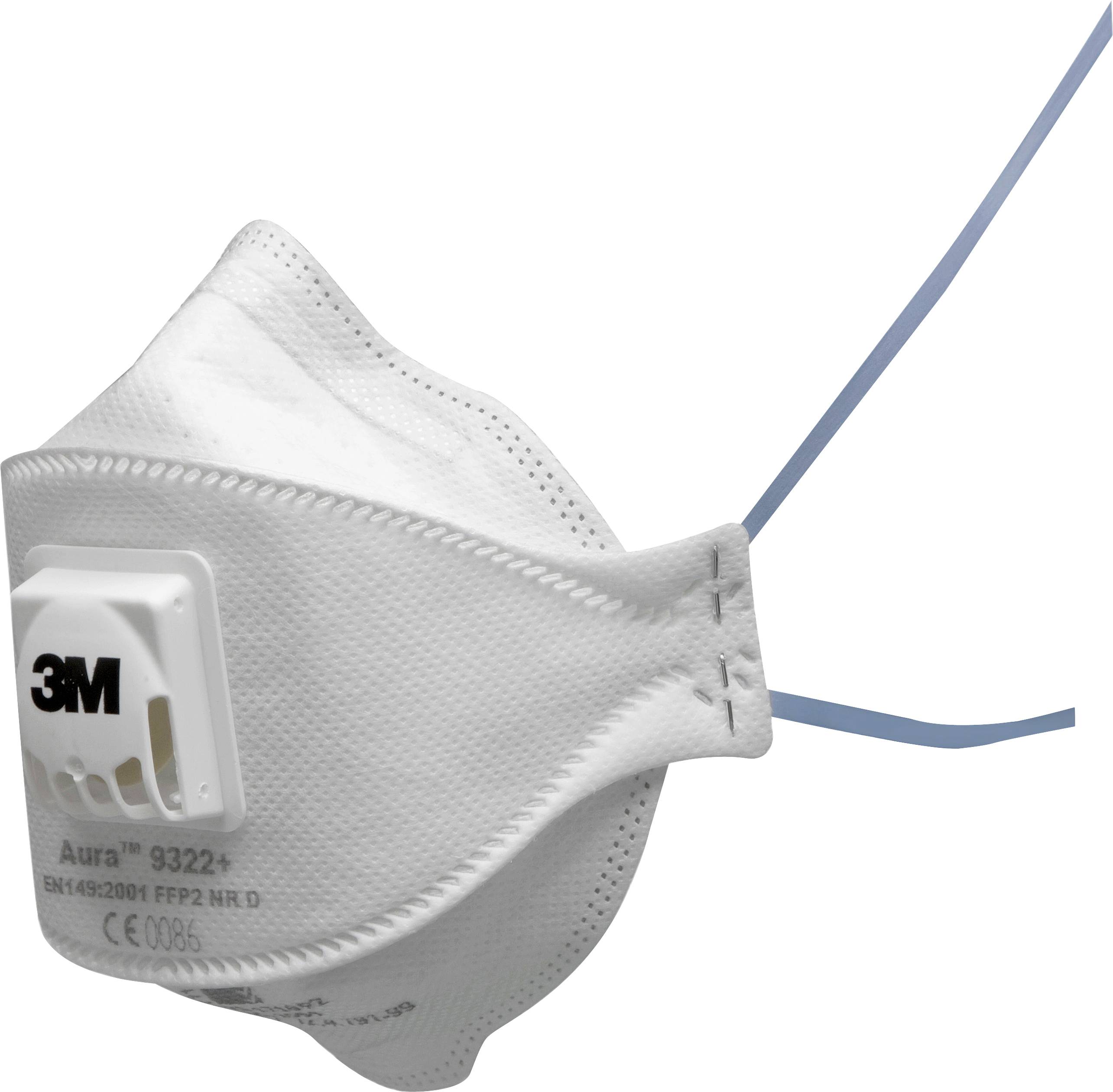3M Aura 9322+BV, FFP2NR D 9322+BV Feinstaubmaske mit Ventil FFP2 D 1 St. EN 149:2001, EN 149:2009 DIN 149:2001, DIN 149:-0