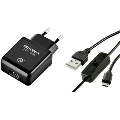 VOLTCRAFT QCP-3000 USM USB-Ladegerät Passend für (Entwicklungskits): Raspberry Pi Ausgangsstrom (max.) 3000 mA 1 x USB 2