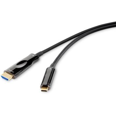Renkforce USB-C® / HDMI Adapterkabel USB-C® Stecker, HDMI-A Stecker 10.00 m Schwarz RF-4532668  USB-C®-Displaykabel