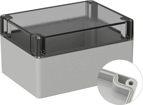TRU COMPONENTS TC-9065536 Outdoor-Gehäuse 160 x 120 x 90 Polycarbonat Lichtgrau (RAL 7035) 1 St.