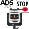 Ein Gerät mit der Aufschrift 'ADS Tilt'. Daneben ein Stoppschild mit einem roten Laserstrahl.