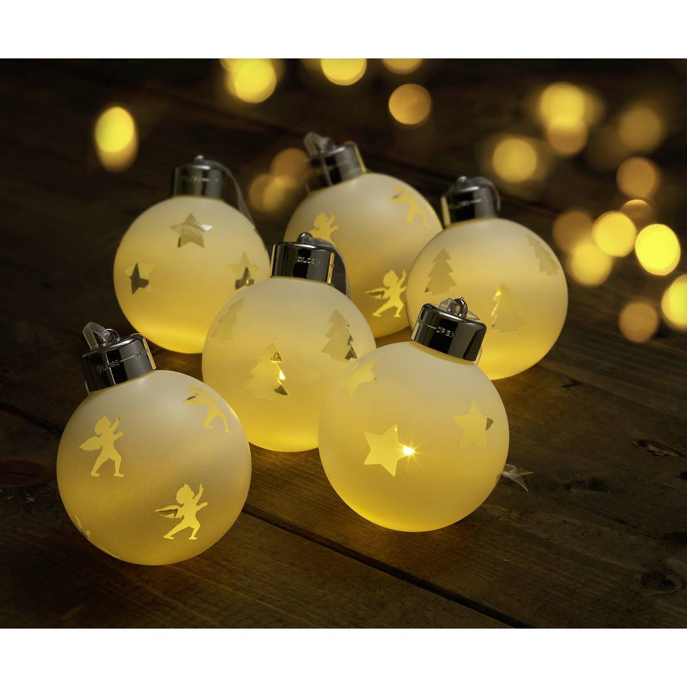 Sygonix Kerstboomverlichting Binnen 1,5 V 1 SMD LED Warmwit (Ø) 8 cm Afstandsbediening