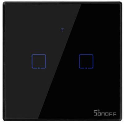 Sonoff Wi-Fi Wandschalter   T3EU2C-TX black