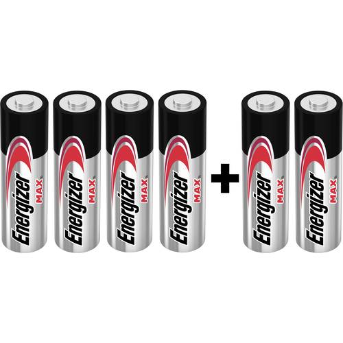 Thumbnail - Energizer Max 4+2 Mignon (AA)-Batterie Alkali-Mangan 1.5 V 6 St.