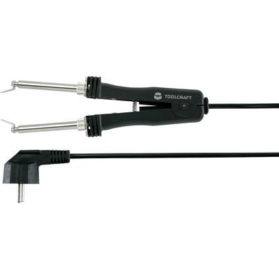 Elektronisches Werkzeug mit zwei spitzen Metallenden und einem Kabel, geeignet für Lötarbeiten, markiert mit 'Toolcraft'-Logo.