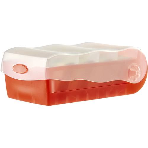 HAN CROCO 997-617 Karteibox Transluzent, Rot max. Anzahl der Karten: 900 Karten DIN A7 quer inkl. 100 linierten Karten