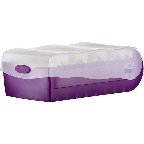 HAN CROCO 998-673 Karteibox Transluzent, Lila max. Anzahl der Karten: 500 Karten DIN A8 quer inkl. 100 linierten Karten