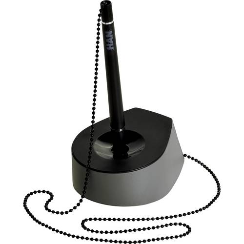 Kugelschreiberständer SALSA +Kette dunkelgrau/schwarz