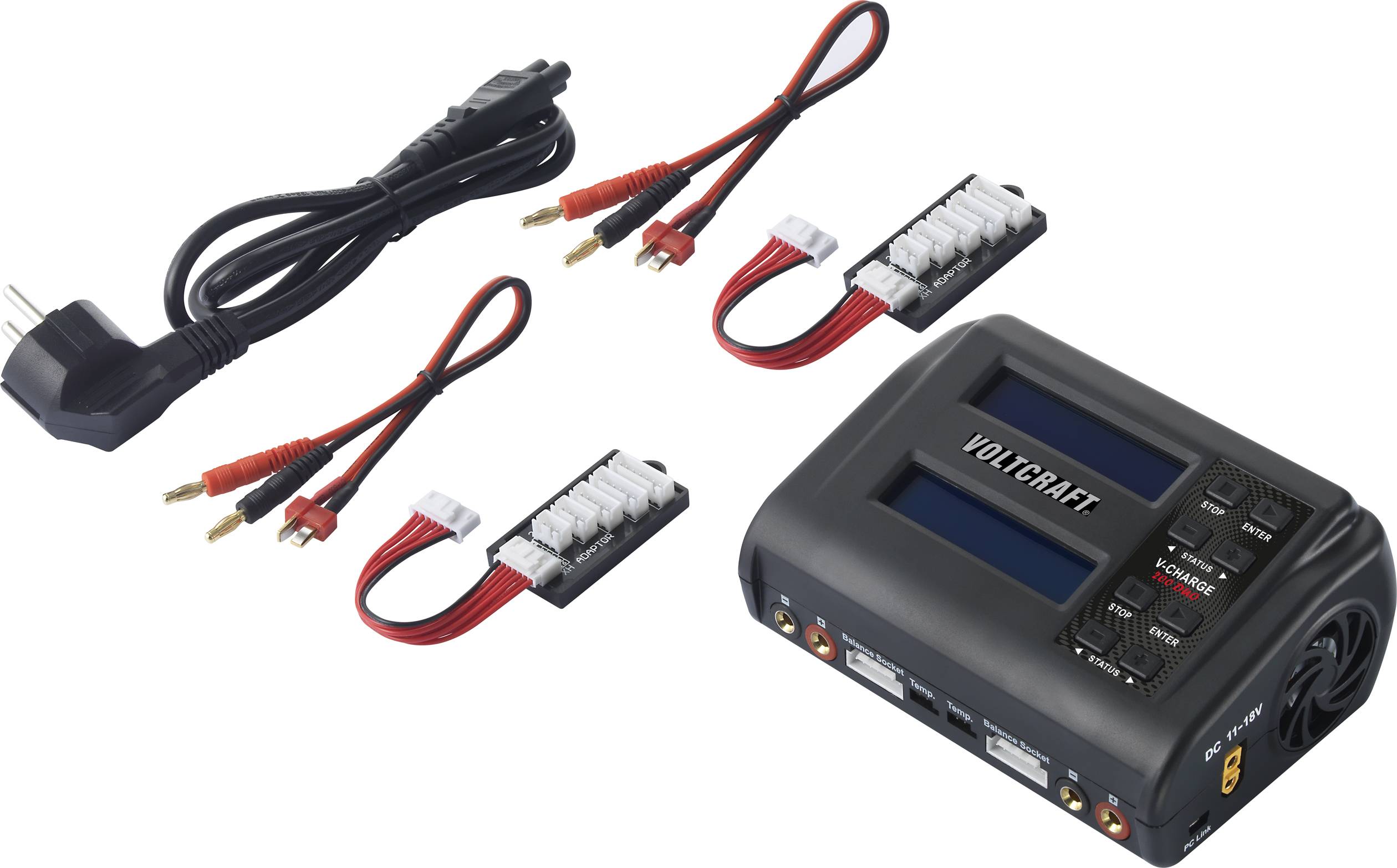 VOLTCRAFT V-Charge 200 Duo Modellbau-Ladegerät 10 A LiIon, LiFePO, LiHV, LiPo Entladefunktion, Temperaturüberwachung-4