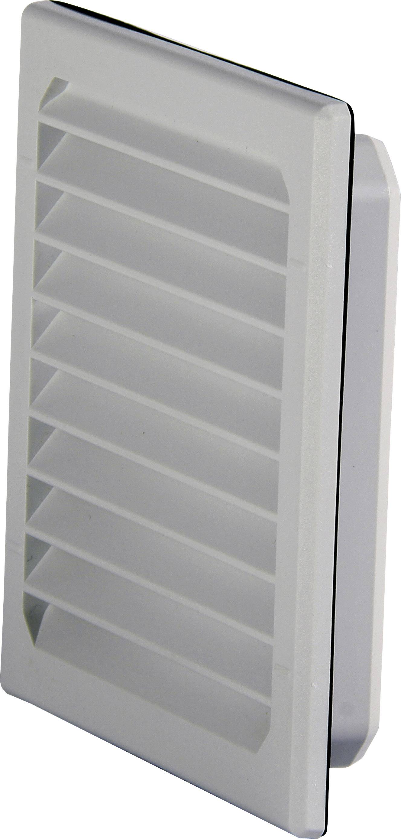 Belüftungsgitter in rechteckiger Form aus Kunststoff mit horizontalen Lamellen zur Luftzirkulation in Innenräumen.