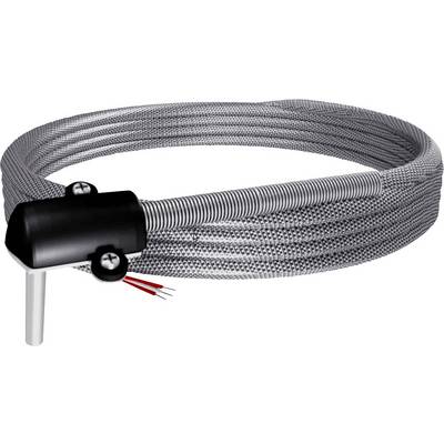 Isolierter Heizschlauch mit integrierten Metallanschlüssen und hervorstehenden Drahtenden, geeignet für industrielle Anwendungen.