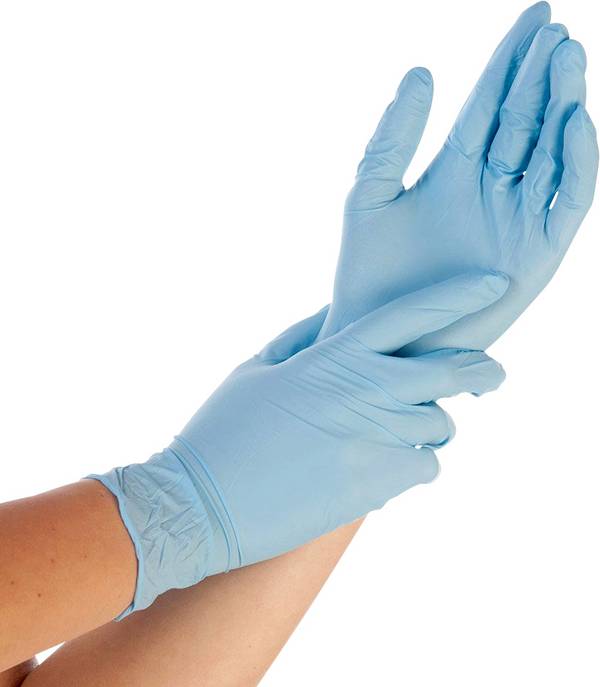 Hygostar Safe Light Nitril-Einweghandschuh puderfrei unsteril (100 Stk.) Farbe: Blau, Gr. 10 (XL)