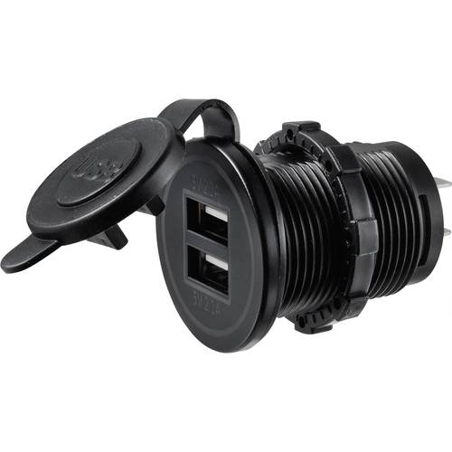 USB-Ladestecker mit 2 USB A-Anschlüssen Buchse, Einbau TC-9070412 TRU COMPONENTS Inhalt: 1 St.
