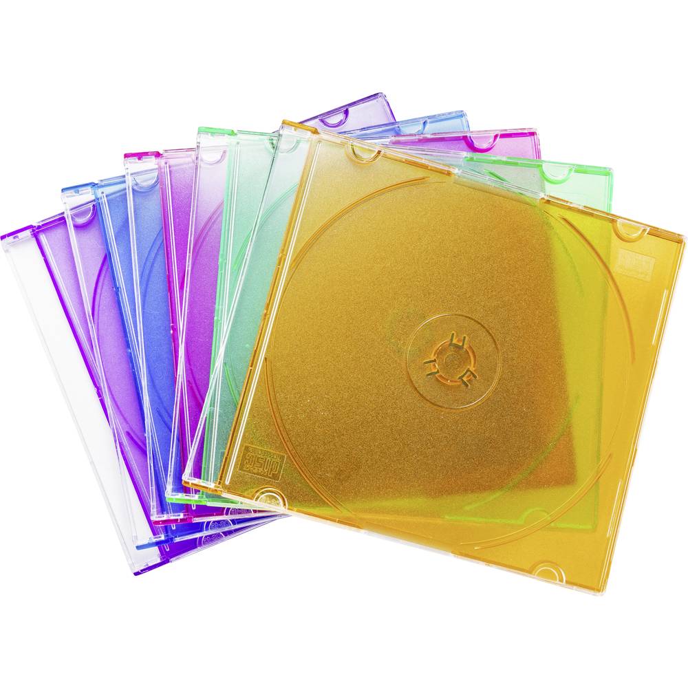 Basetech CD-hoes 1 CD-DVD-Blu-Ray Kunststof Blauw, Standaard-groen (zijdemat), Oranje, Pink, Purper 
