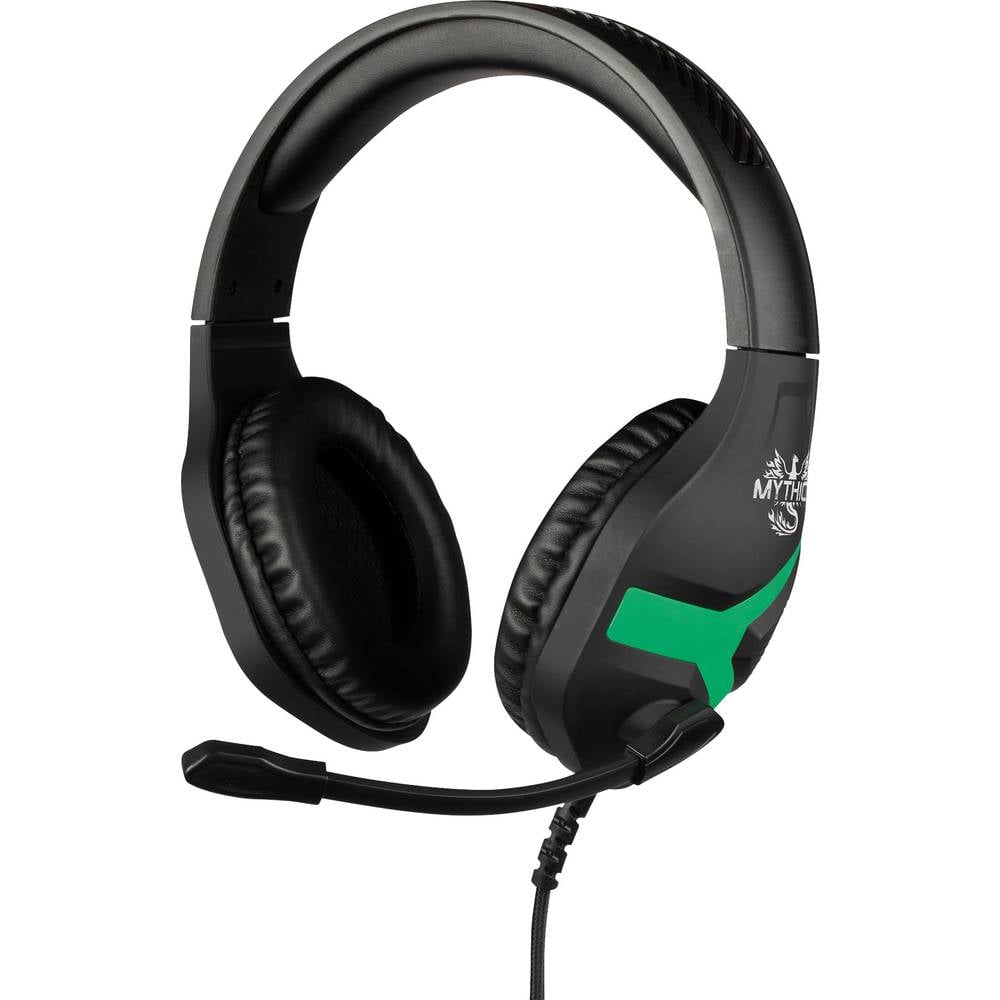 Konix NEMESIS On Ear headset Gamen Kabel Stereo Zwart/groen