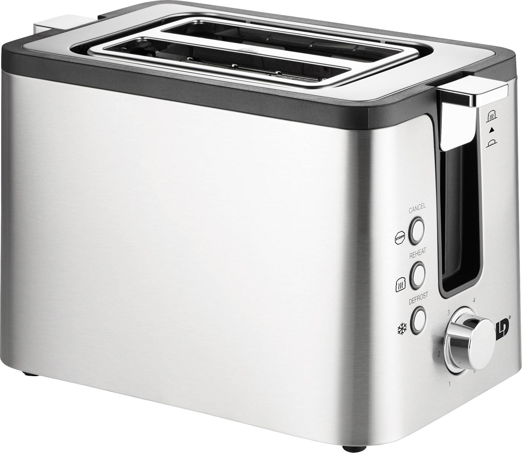 UNOLD TOASTER 2er Kompakt Toaster mit eingebautem Brötchenaufsatz Edelstahl