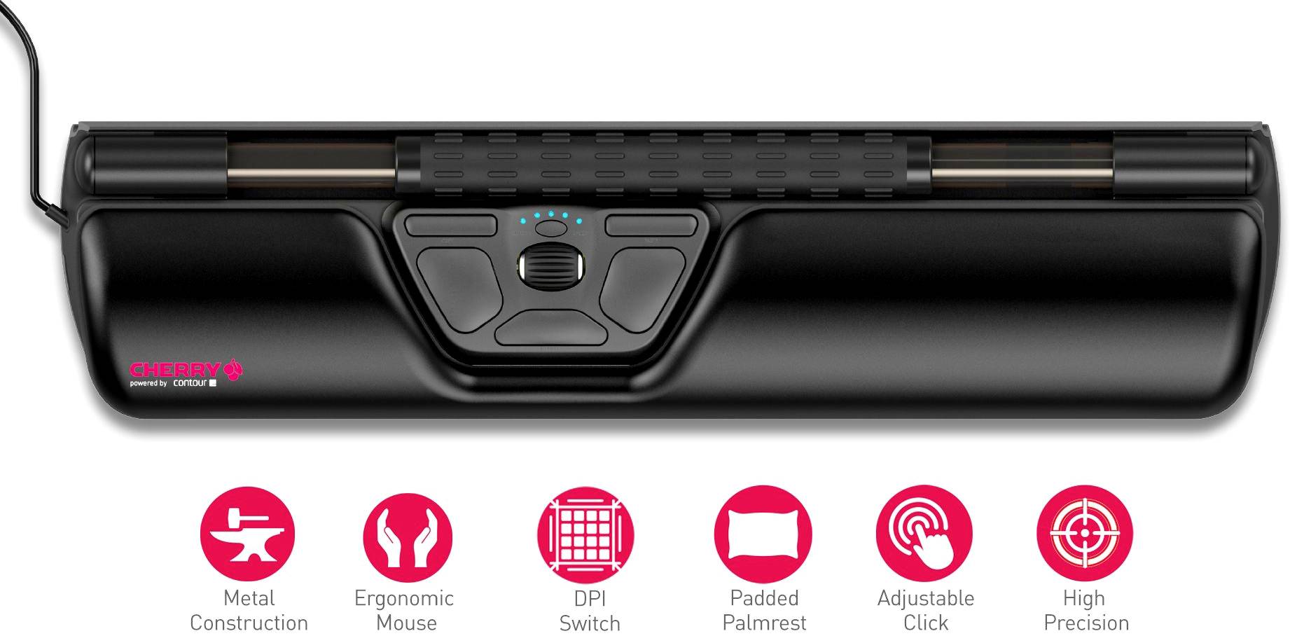 Symbolbild für CHERRY JM-R0100 Maus USB Optisch Schwarz 8 Tasten 600 dpi, 800 dpi, 1000 dpi, 1200 dpi, 1400 dpi, 1600 dpi, 1800 dpi, 20