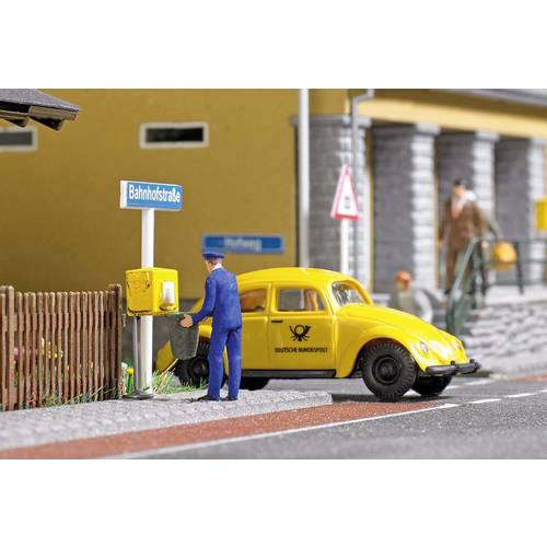 Thumbnail - Busch 7887 H0 PKW Modell Volkswagen Käfer mit Postmann und Briefkasten