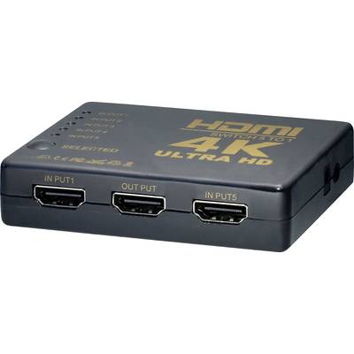 Maxtrack CS 1-5 L  HDMI-Switch mit Fernbedienung  Schwarz 