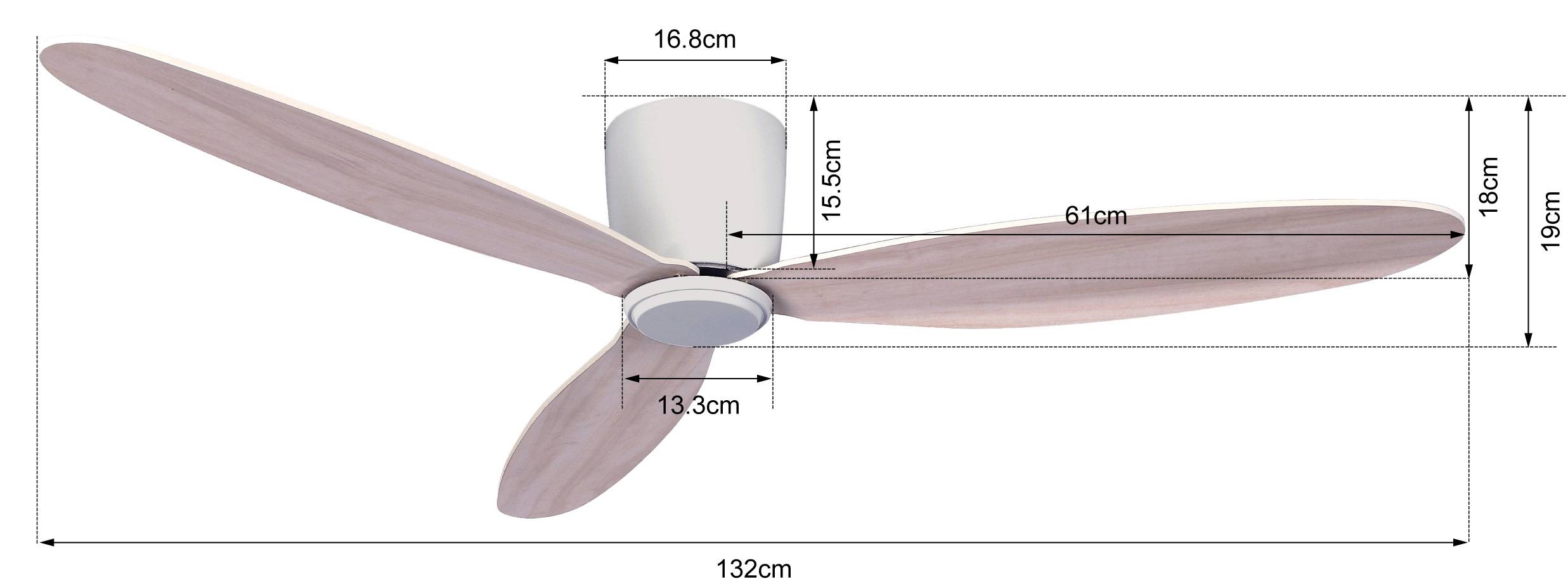 Lucci AIR Radar Deckenventilator 35 W (Ø x H) 132 cm x 19.5 cm Weiß mit Fernbedienung-4