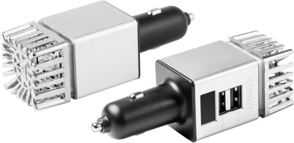 Das Bild zeigt Ionisatoren, die für den Kfz-Betrieb mit einem Stecker für den Zigarettenanzünder ausgestattet sind.