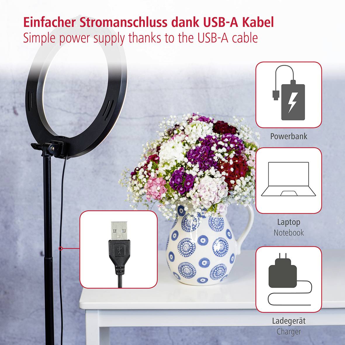 Hama SpotLight FoldUp 102 LED Ringleuchte EEK G (A - G) Anzahl LEDs=128-18