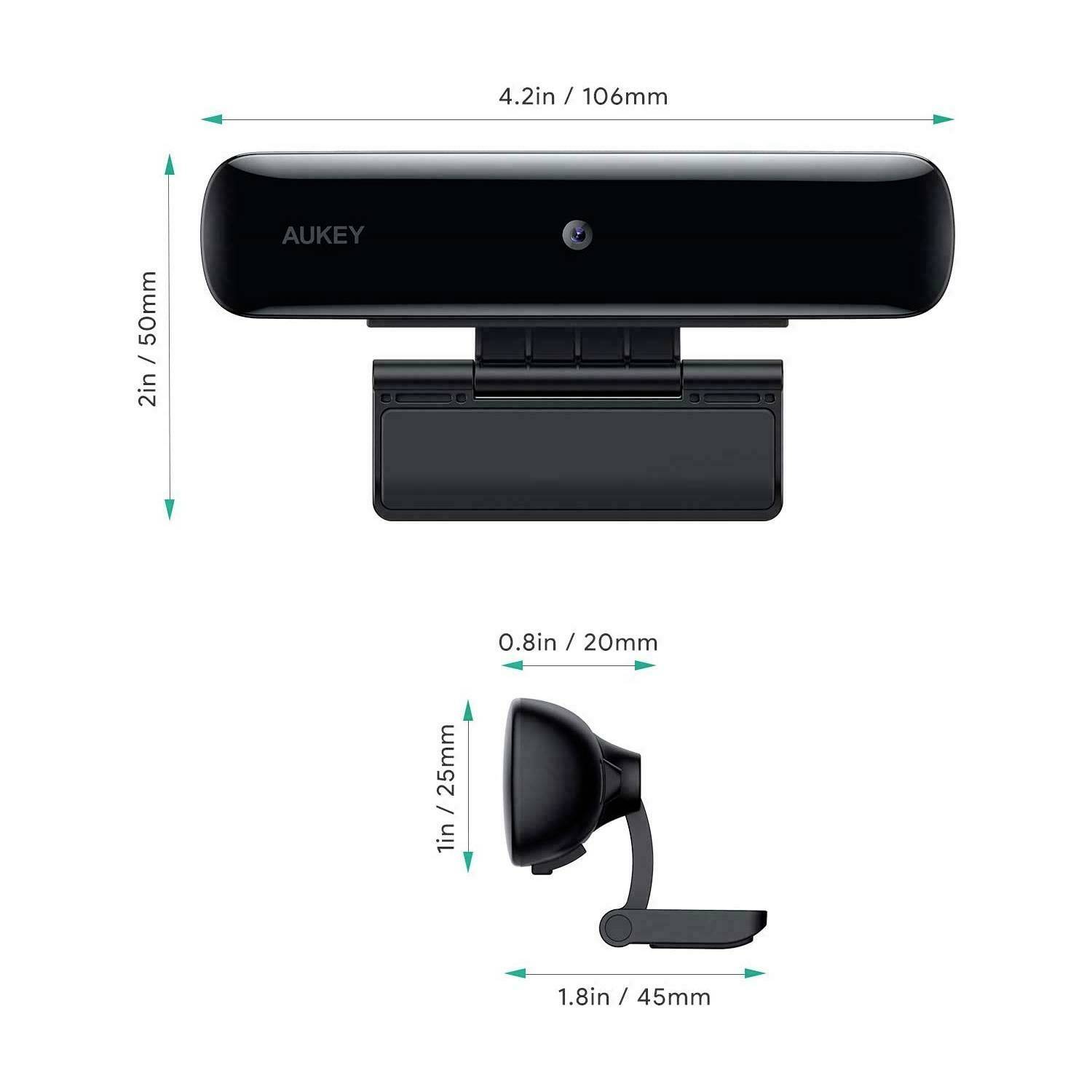Aukey PC-W1 Full HD-Webcam 1920 x 1080 Pixel Klemm-Halterung-7