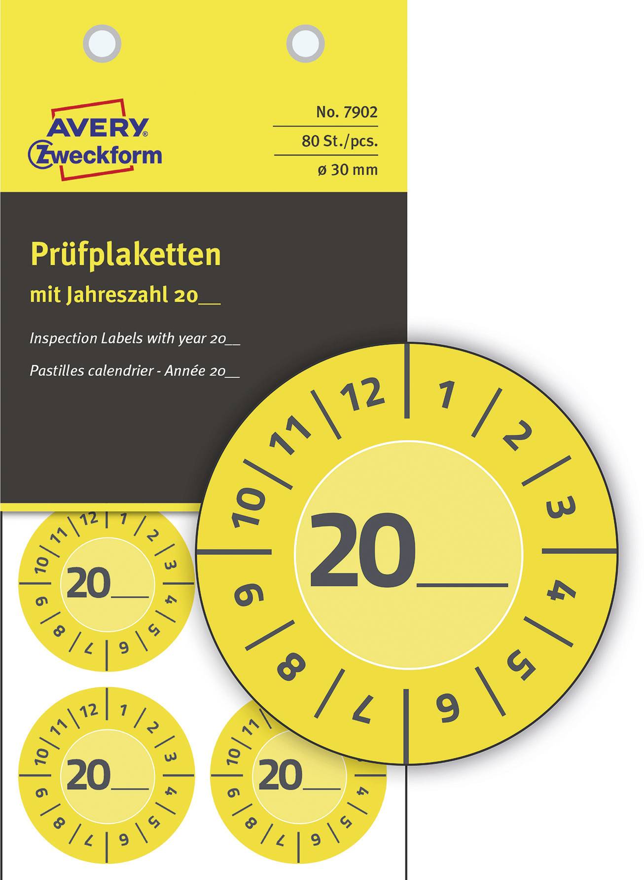 Prüfplaketten DGUV Vorschrift 3 (BGV A3) – 2025-2030, 30 Mm, Rot, Selbstklebend, Wasserfest