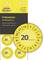 Avery Zweckform gelbe Prüfplaketten mit Jahreszahl '20'. Packung enthält 80 Stück. Plaketten sind rund, vier davon dargestellt.