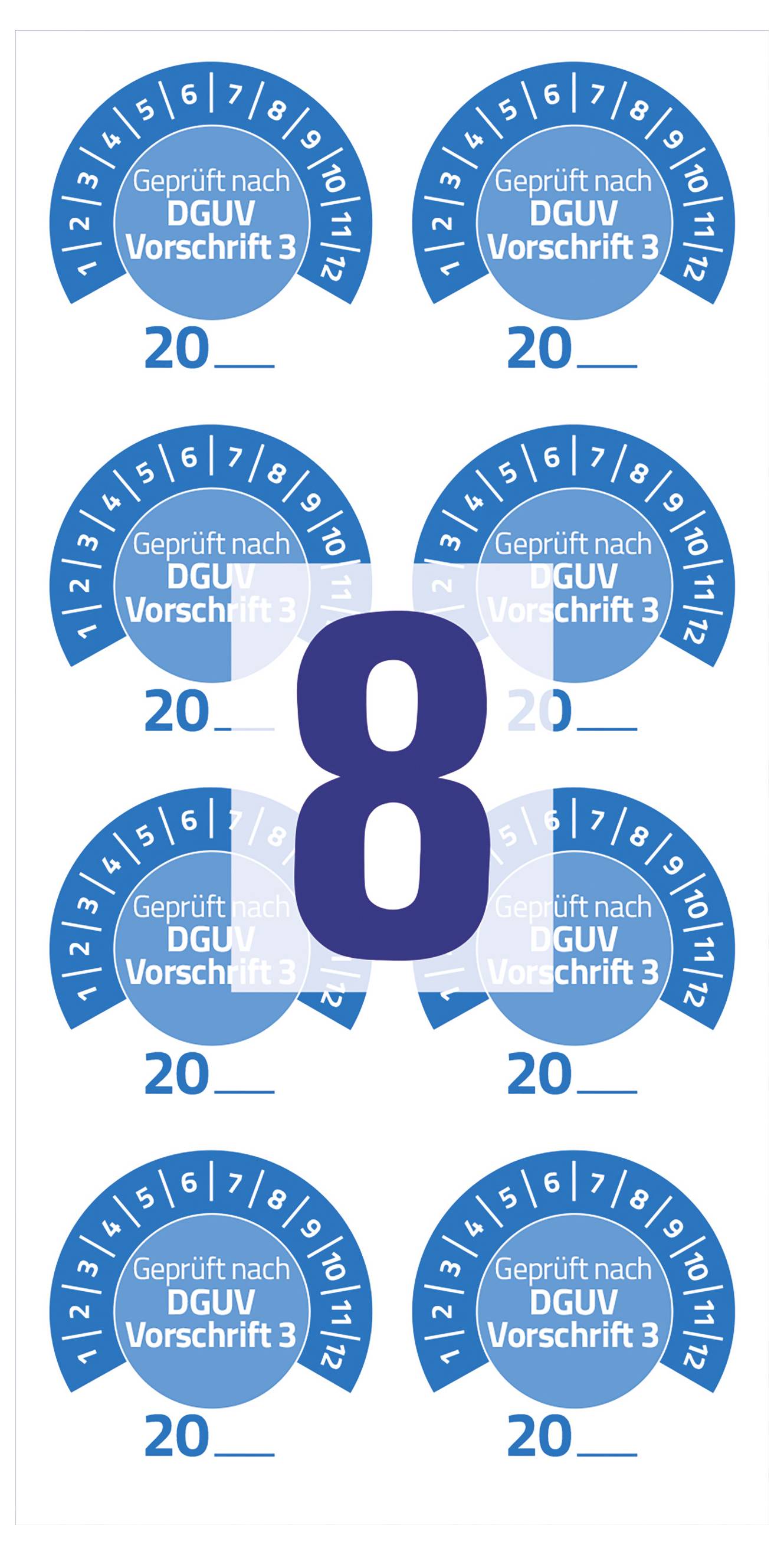 Avery-Zweckform 7909 Prüfplakette Geprüft nach DGUV Vorschrift 3 20XX Blau Folie selbstklebend (Ø x L) 30 mm x 30 mm 30 -9