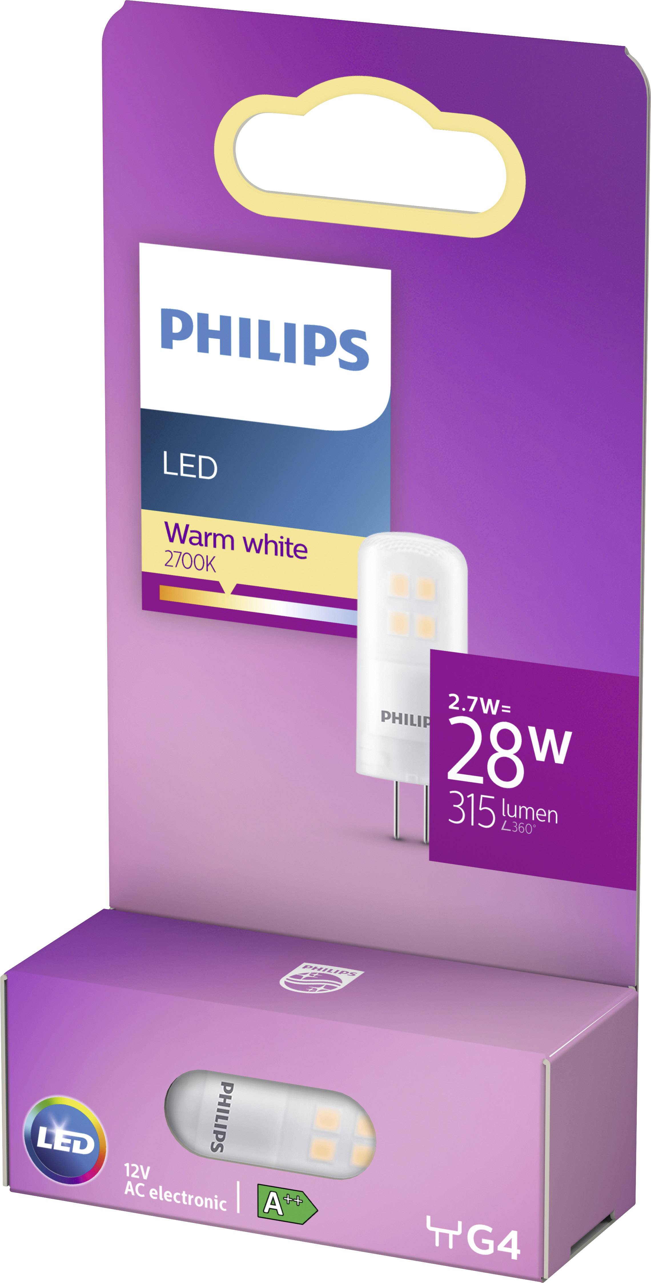 'Philips LED-Lampe, 2,7 W, 315 Lumen, warmweiß, 2700K, Energieklasse A++, 12V.'