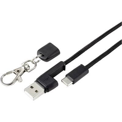 Renkforce USB-Kabel USB 2.0 USB-A Stecker, USB-C™ Stecker 95.00 cm Schwarz vergoldete Steckkontakte RF-4538142