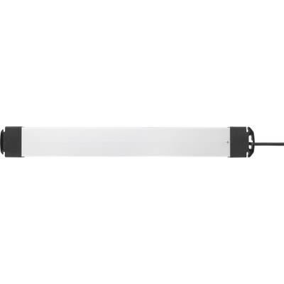 Langes, rechteckiges LED-Licht mit schwarzen Endkappen und einem Kabel auf der rechten Seite. Ideal zur gleichmäßigen Beleuchtung.