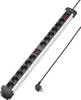 Sygonix SY-4538268 Steckdosenleiste mit Schalter 12fach Schwarz, Silber Schutzkontakt 1 St.