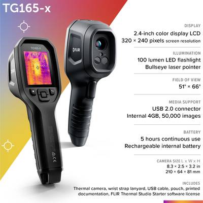 FLIR TG165-X MSX Wärmebildkamera -25 bis +300 °C 80 x 60 Pixel 8.7 Hz MSX®, Integrierte LED-Lampe, integrierte Digitalka-5