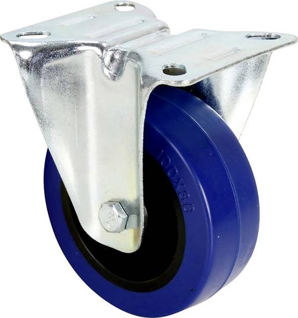 Bockrolle 100 mm mit blauem Rad