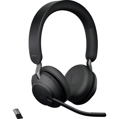 Jabra Evolve2 65 UC Telefon  On Ear Headset Bluetooth® Stereo Schwarz  Lautstärkeregelung, Batterieladeanzeige, Mikrofon