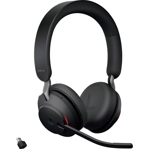 Thumbnail - Jabra Evolve2 65 MS On Ear Headset Bluetooth® Stereo Schwarz Lautstärkeregelung, Batterieladeanzeige, Mikrofon-Stummscha...