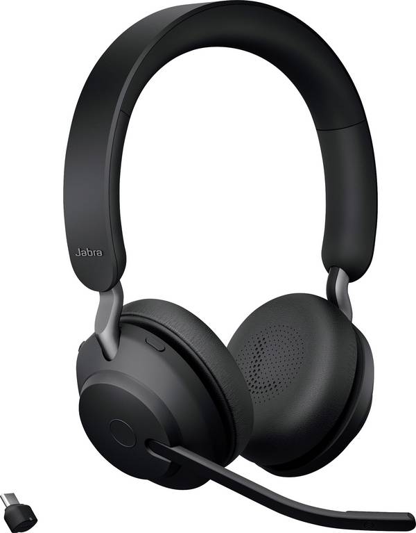 Jabra Evolve2 65 UC On Ear Headset Bluetooth® Stereo Schwarz Lautstärkeregelung, Batterieladeanzeige, Mikrofon-Stummschaltung Telefon
