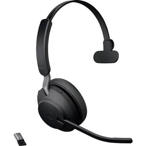 Thumbnail - Jabra Evolve2 65 monaural On Ear Headset Bluetooth® Mono Schwarz Lautstärkeregelung, Batterieladeanzeige, Mikrofon-Stumm...