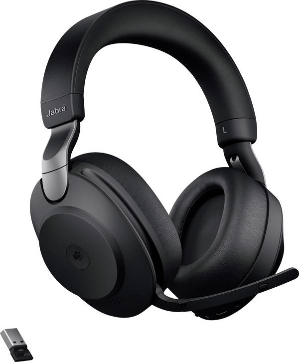 Jabra Evolve2 85 MS  Over Ear Headset Bluetooth®, kabelgebunden Stereo Schwarz Mikrofon-Rauschunterdrückung Lautstärkeregelung, Batterieladeanzeige, Mikrofon-Stummschaltung Telefon