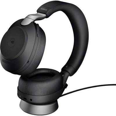 Schwarzer Over-Ear-Kopfhörer mit Kabel.
