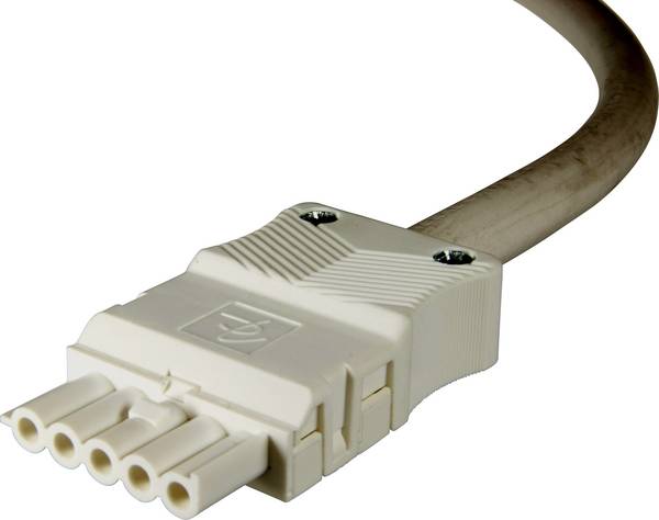 Adels-Contact 92845540 Netz-Anschlusskabel offene Kabelenden - Netz-Buchse Gesamtpolzahl: 4 + PE Weiß 4.00 m 10 St.