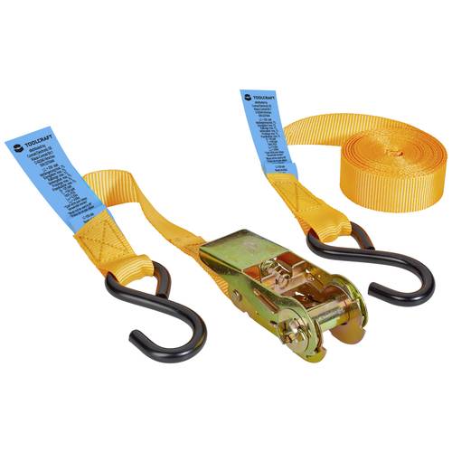TOOLCRAFT Zweiteiliger Spanngurt Zugkraft LC Niederzurren (einzeln/direkt)=250 daN (L x B) 5 m x 25 mm Ratsche