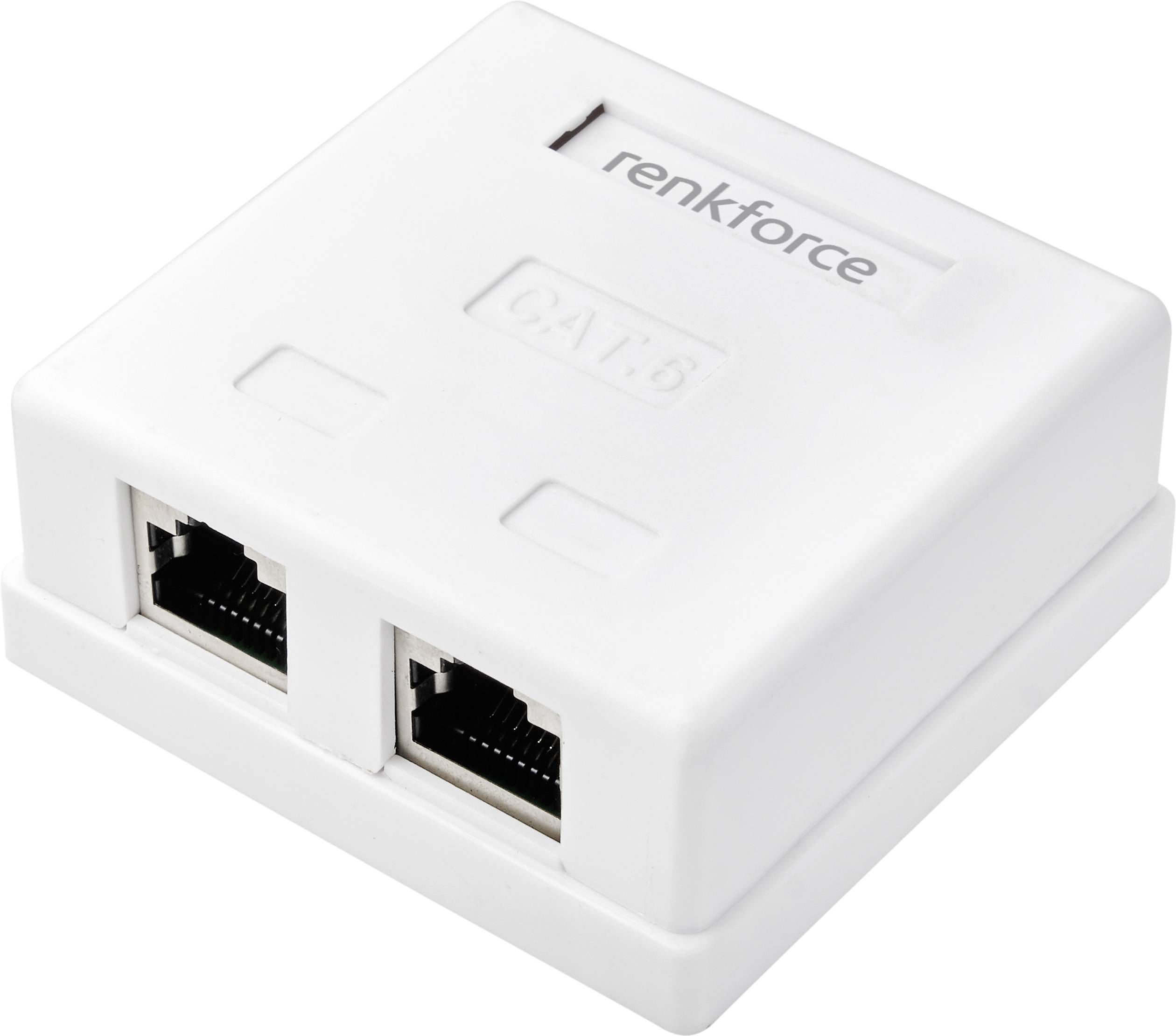 RENKFORCE Netzwerkadapter Aufputz CAT 6 2 Port Weiß