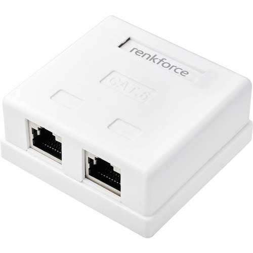 Renkforce Netzwerkadapter Aufputz CAT 6 2 Port Weiß
