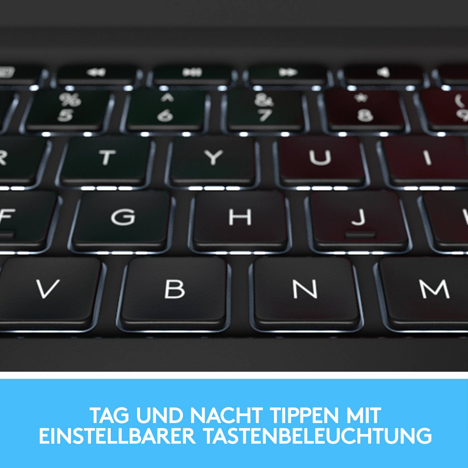 Logitech Slim Folio Pro - Tastatur und Foliohülle - hintergrundbeleuchtet - kabellos - Bluetooth LE-2