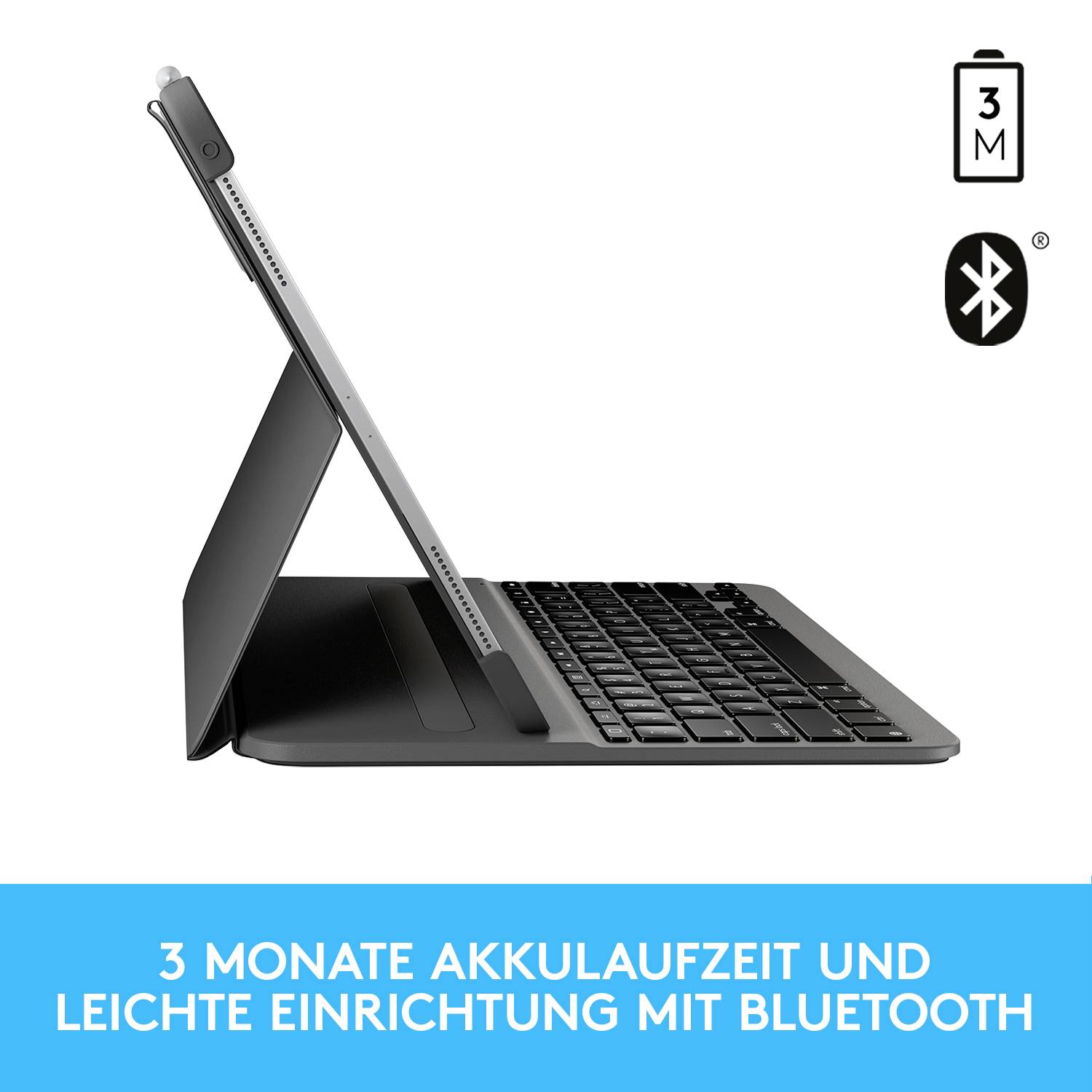 Logitech Slim Folio Pro - Tastatur und Foliohülle - hintergrundbeleuchtet - kabellos - Bluetooth LE-7