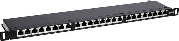 Intellinet 720922 24 Port Patch-Panel 483 mm (19") CAT 6a 0.5 HE Schwarz Bestückt